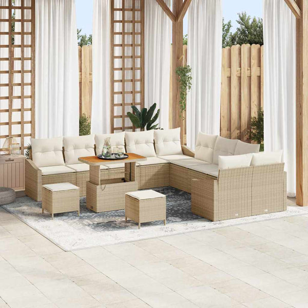 Tuin Sofa Set Met Kussen 13 Pcs Poly Riet