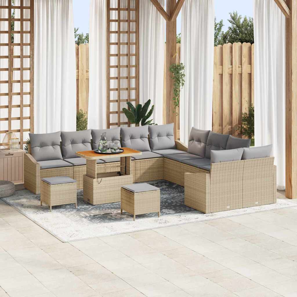 Tuin Sofa Set Met Kussen 13 Pcs Poly Riet