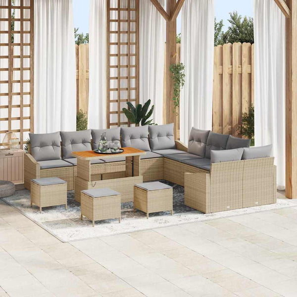 Tuin Sofa Set Met Kussen 13 Pcs Poly Riet