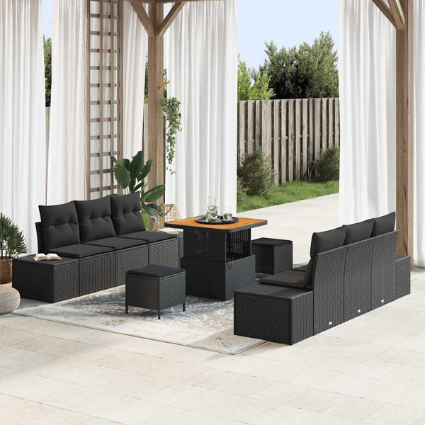 Tuin Sofa Set Met Kussen 9 Pcs Poly Riet