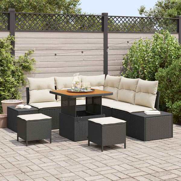 Tuin Sofa Set Met Kussen 8 Pcs Poly Riet