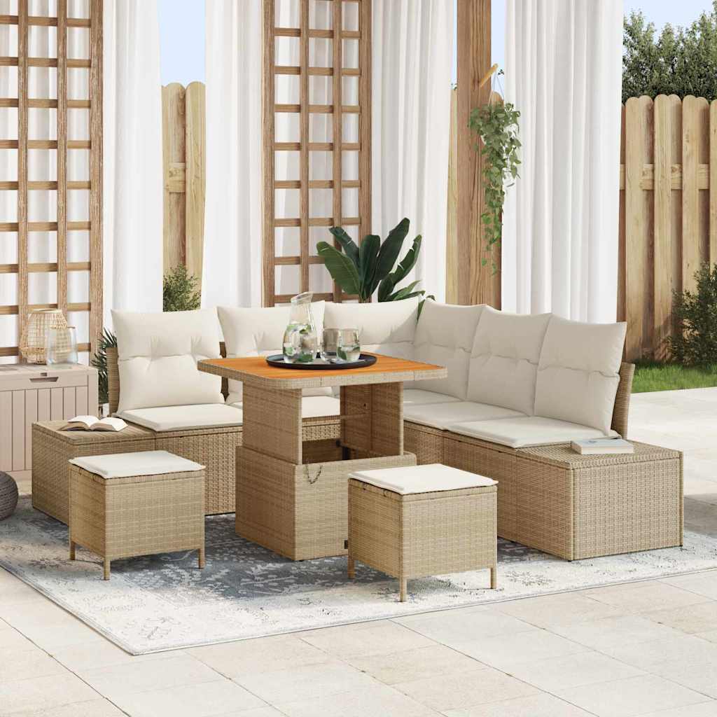 Tuin Sofa Set Met Kussen 8 Pcs Poly Riet
