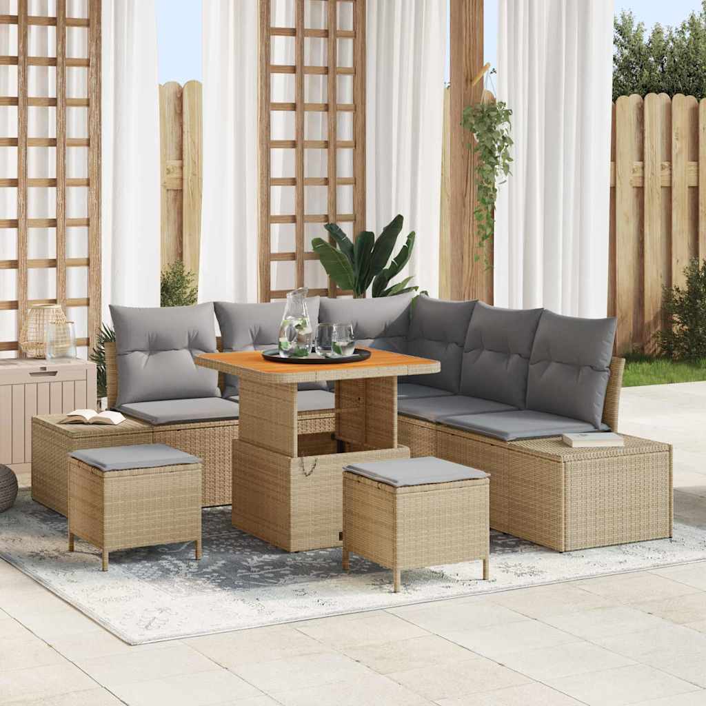 Tuin Sofa Set Met Kussen 8 Pcs Poly Riet