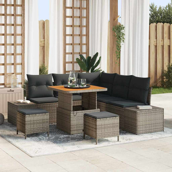 Tuin Sofa Set Met Kussen 8 Pcs Poly Riet