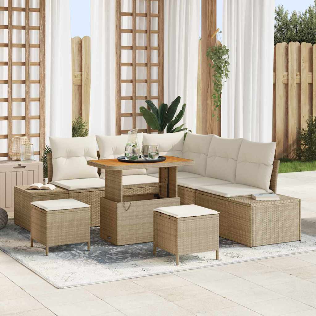 Tuin Sofa Set Met Kussen 8 Pcs Poly Riet