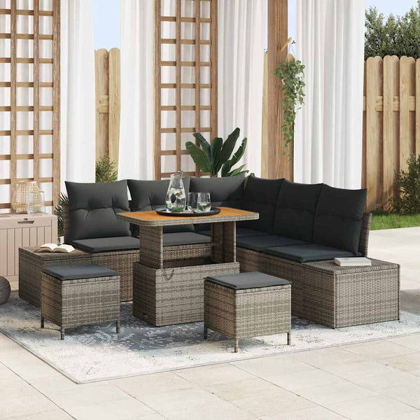 Tuin Sofa Set Met Kussen 8 Pcs Poly Riet