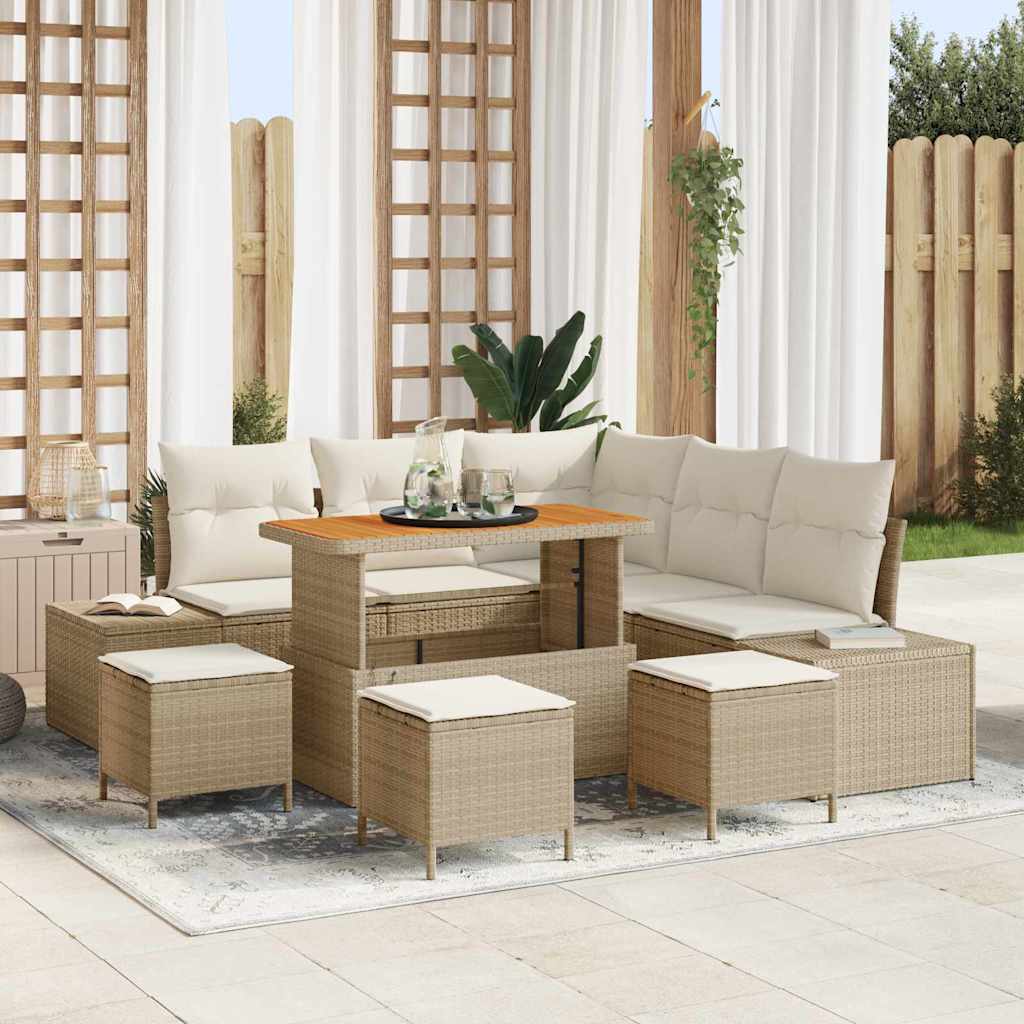 Tuin Sofa Set Met Kussen 8 Pcs Poly Riet