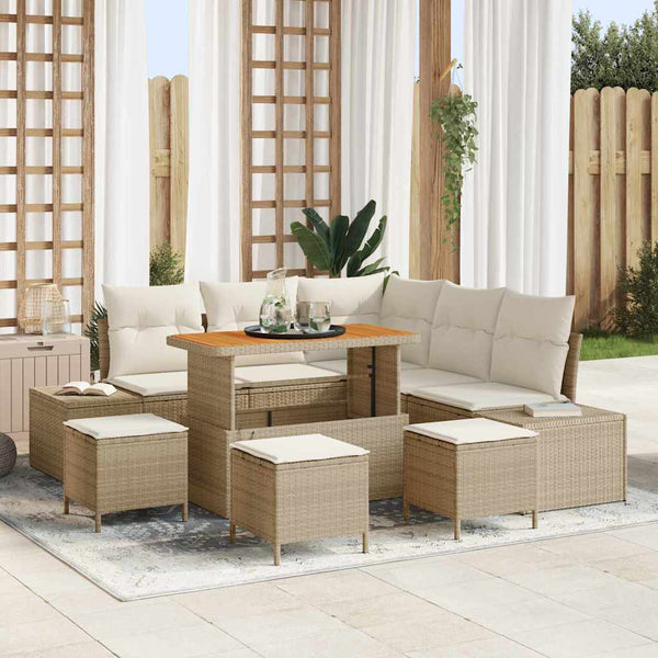 Tuin Sofa Set Met Kussen 8 Pcs Poly Riet