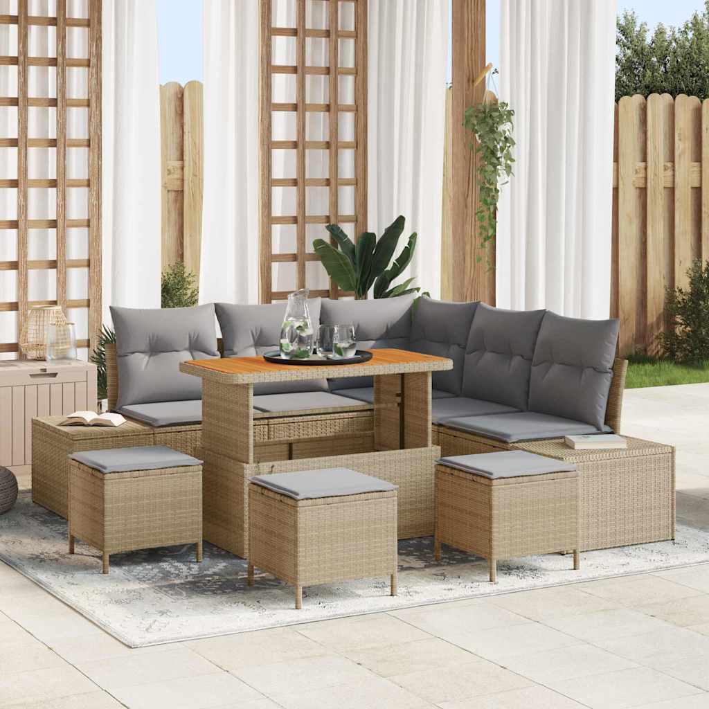 Tuin Sofa Set Met Kussen 8 Pcs Poly Riet