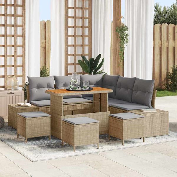 Tuin Sofa Set Met Kussen 8 Pcs Poly Riet