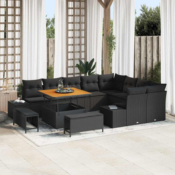 Tuin Sofa Set Met Opslag 12 Pcs Poly Riet