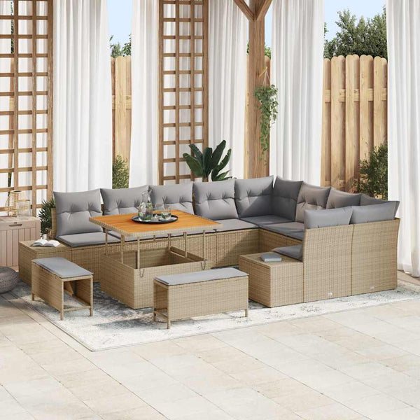 Tuin Sofa Set Met Opslag 12 Pcs Poly Riet