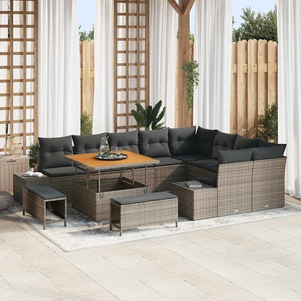 Tuin Sofa Set Met Opslag 12 Pcs Poly Riet