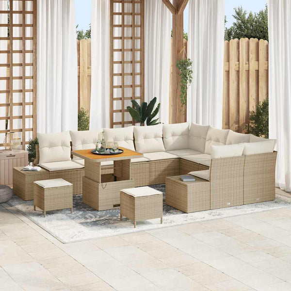 Tuin Sofa Set Met Opslag 12 Pcs Poly Riet