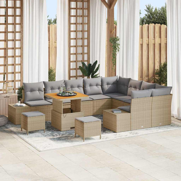 Tuin Sofa Set Met Opslag 12 Pcs Poly Riet