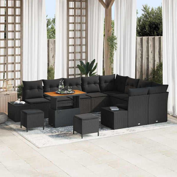 Tuin Sofa Set Met Opslag 12 Pcs Poly Riet