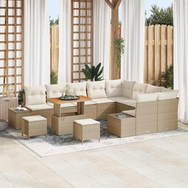 Tuin Sofa Set Met Opslag 12 Pcs Poly Riet