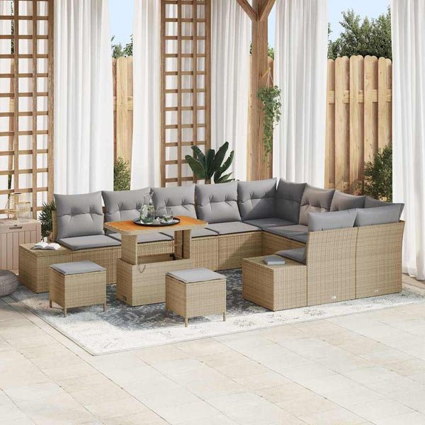 Tuin Sofa Set Met Opslag 12 Pcs Poly Riet