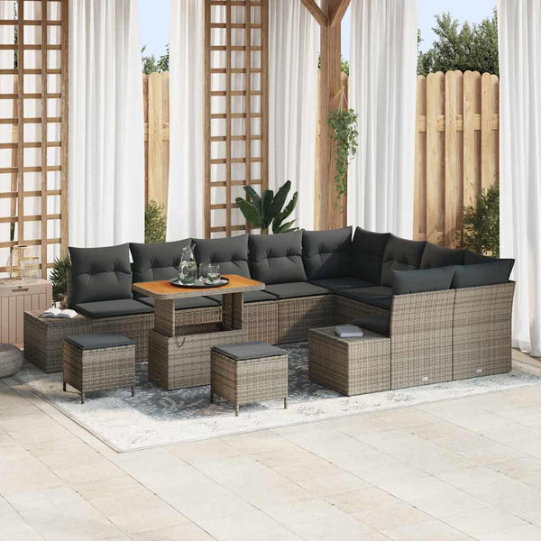 Tuin Sofa Set Met Opslag 12 Pcs Poly Riet