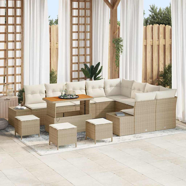 Tuin Sofa Set Met Opslag 12 Pcs Poly Riet