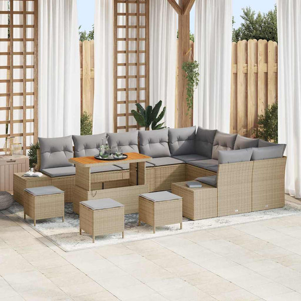 Tuin Sofa Set Met Opslag 12 Pcs Poly Riet