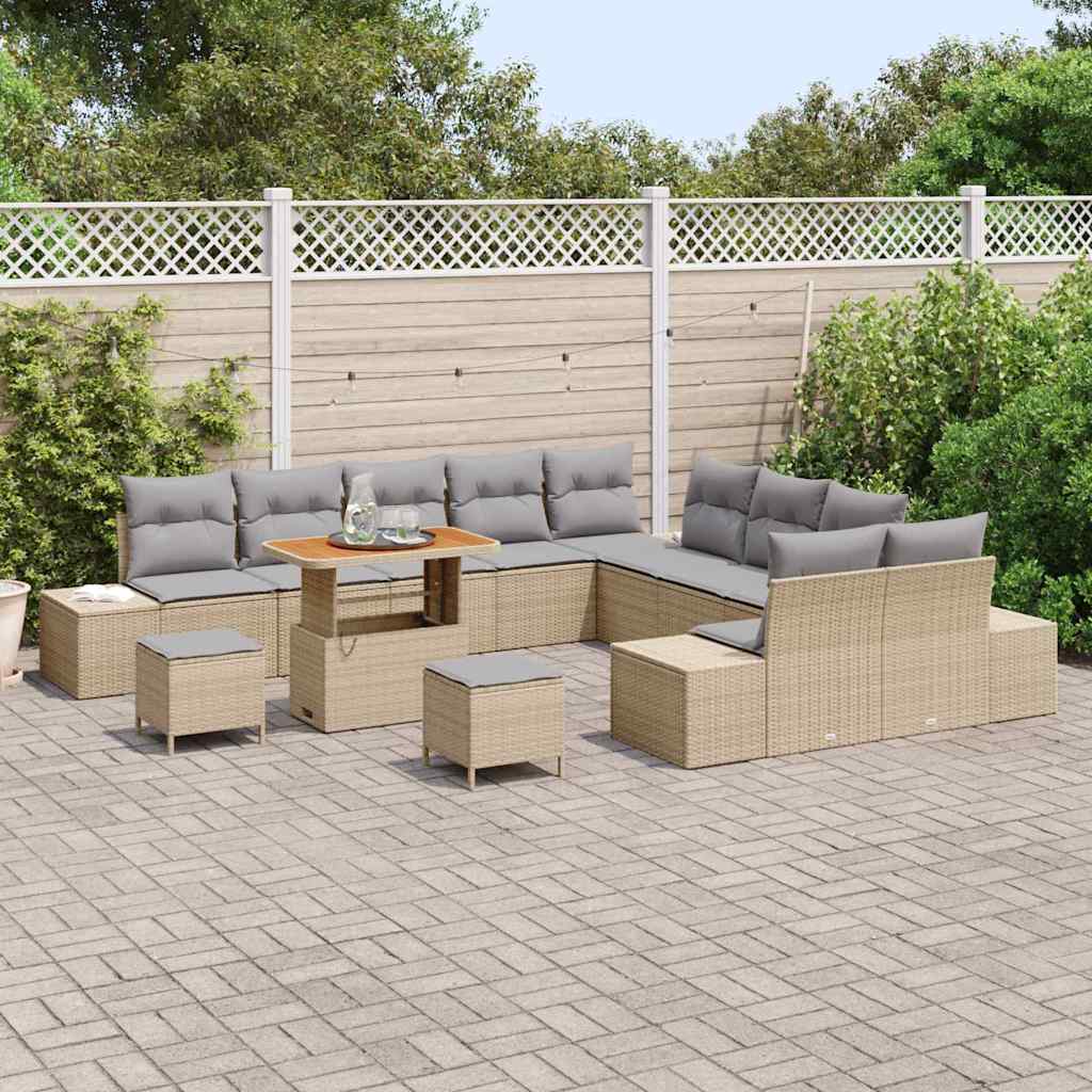 Tuin Sofa Set Met Kussen 13 Pcs Poly Riet