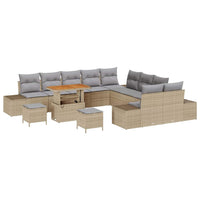 Tuin Sofa Set Met Kussen 13 Pcs Poly Riet