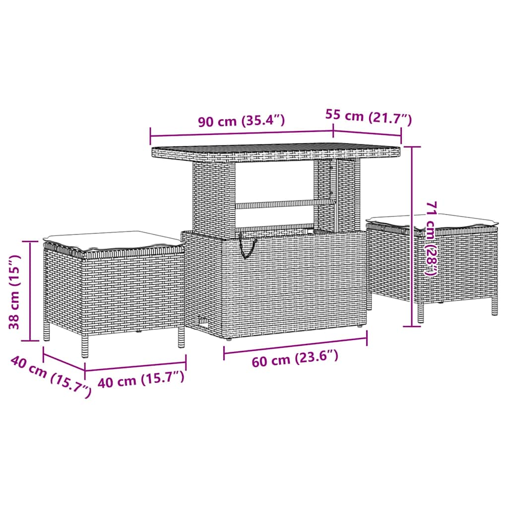 Tuin Sofa Set Met Kussen 13 Pcs Poly Riet
