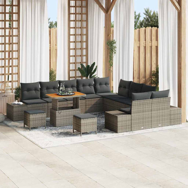 Tuin Sofa Set Met Kussen 13 Pcs Poly Riet