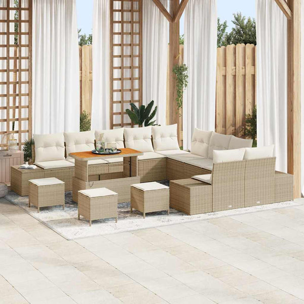Tuin Sofa Set Met Kussen 13 Pcs Poly Riet