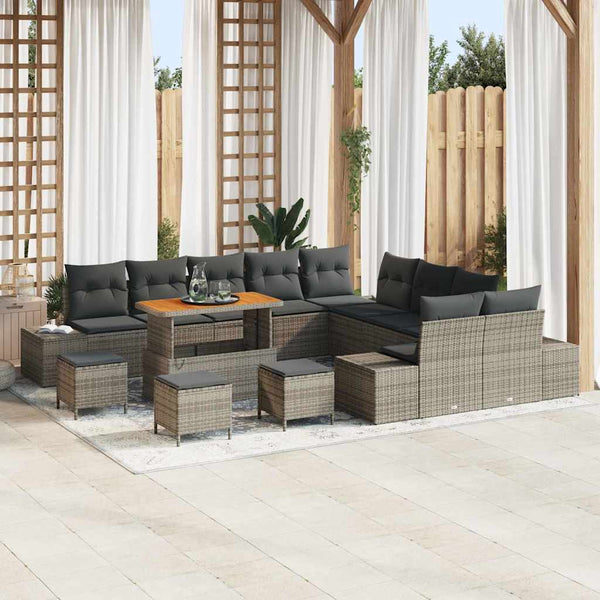 Tuin Sofa Set Met Kussen 13 Pcs Poly Riet