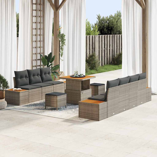 Tuin Sofa Set Met Kussen 10 Pcs Poly Riet