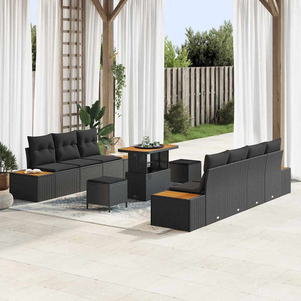 Tuin Sofa Set Met Kussen 10 Pcs Poly Riet