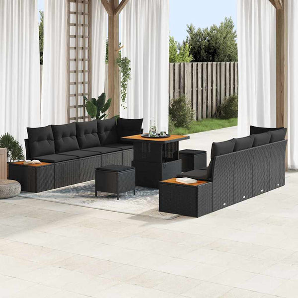 Tuin Sofa Set Met Kussen 11 Pcs Poly Riet