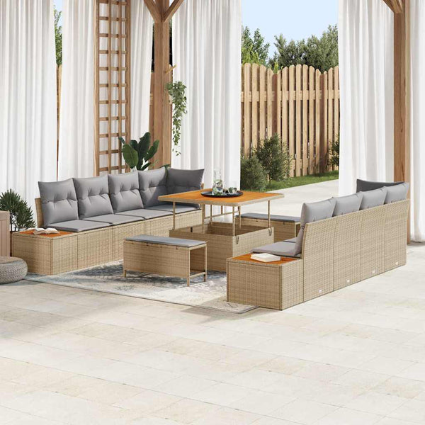 Tuin Sofa Set Met Kussen 11 Pcs Poly Riet