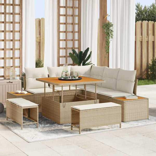 Tuin Sofa Set Met Kussen 8 Pcs Poly Riet