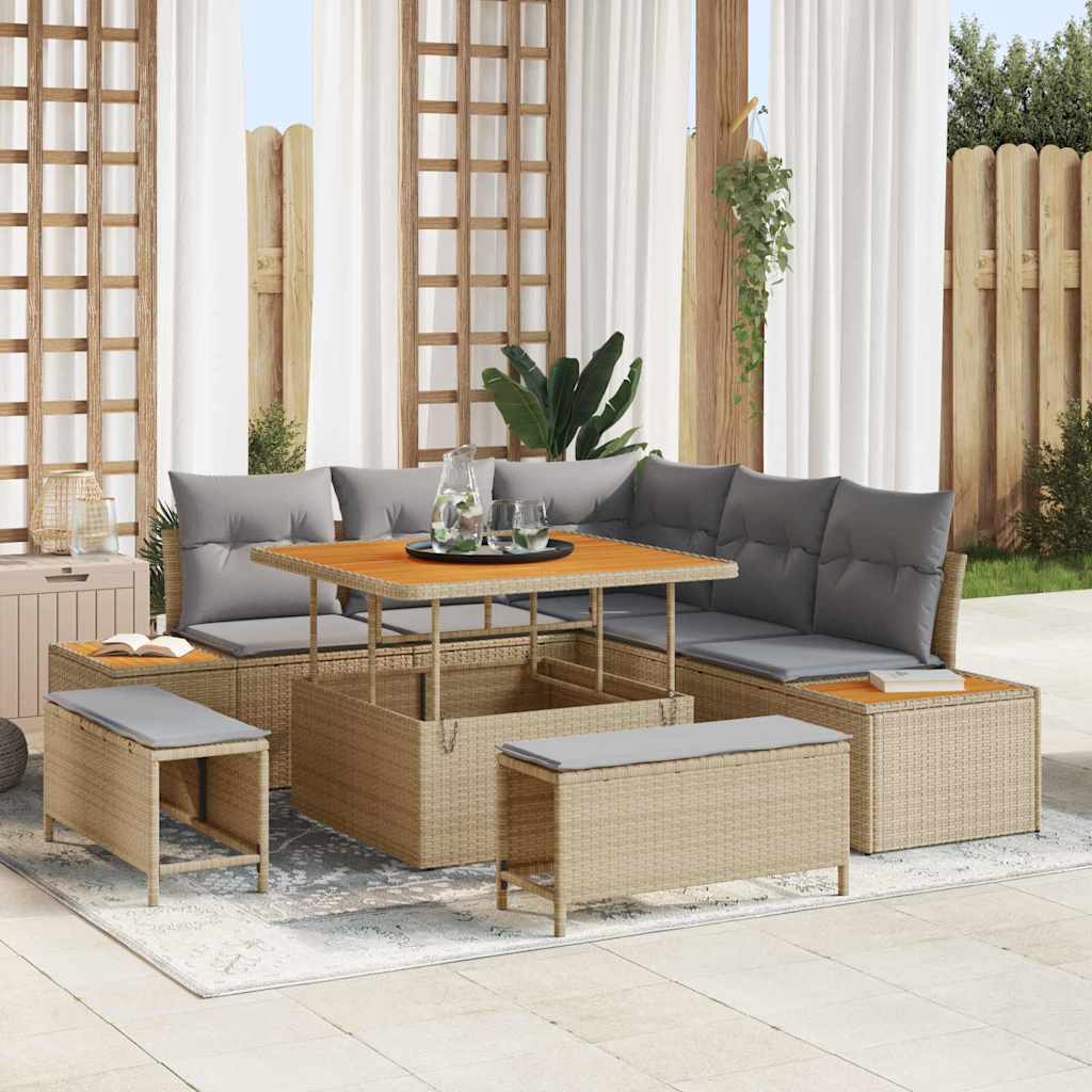 Tuin Sofa Set Met Kussen 8 Pcs Poly Riet