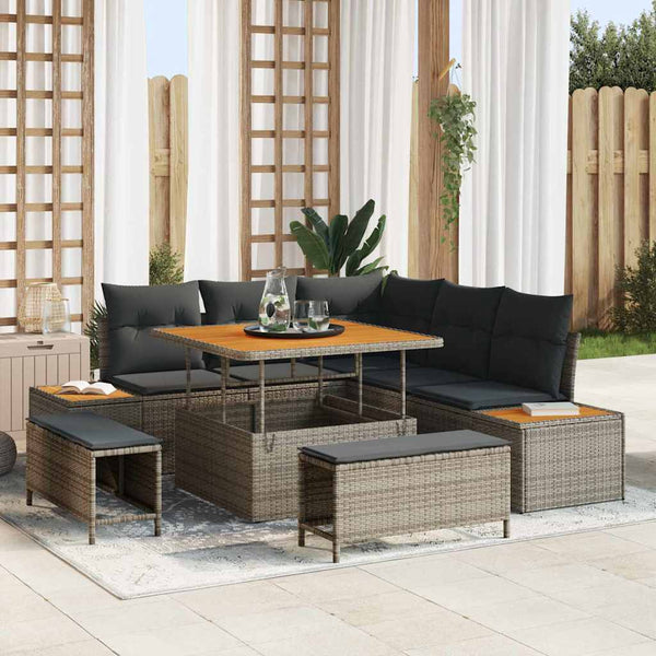 Tuin Sofa Set Met Kussen 8 Pcs Poly Riet