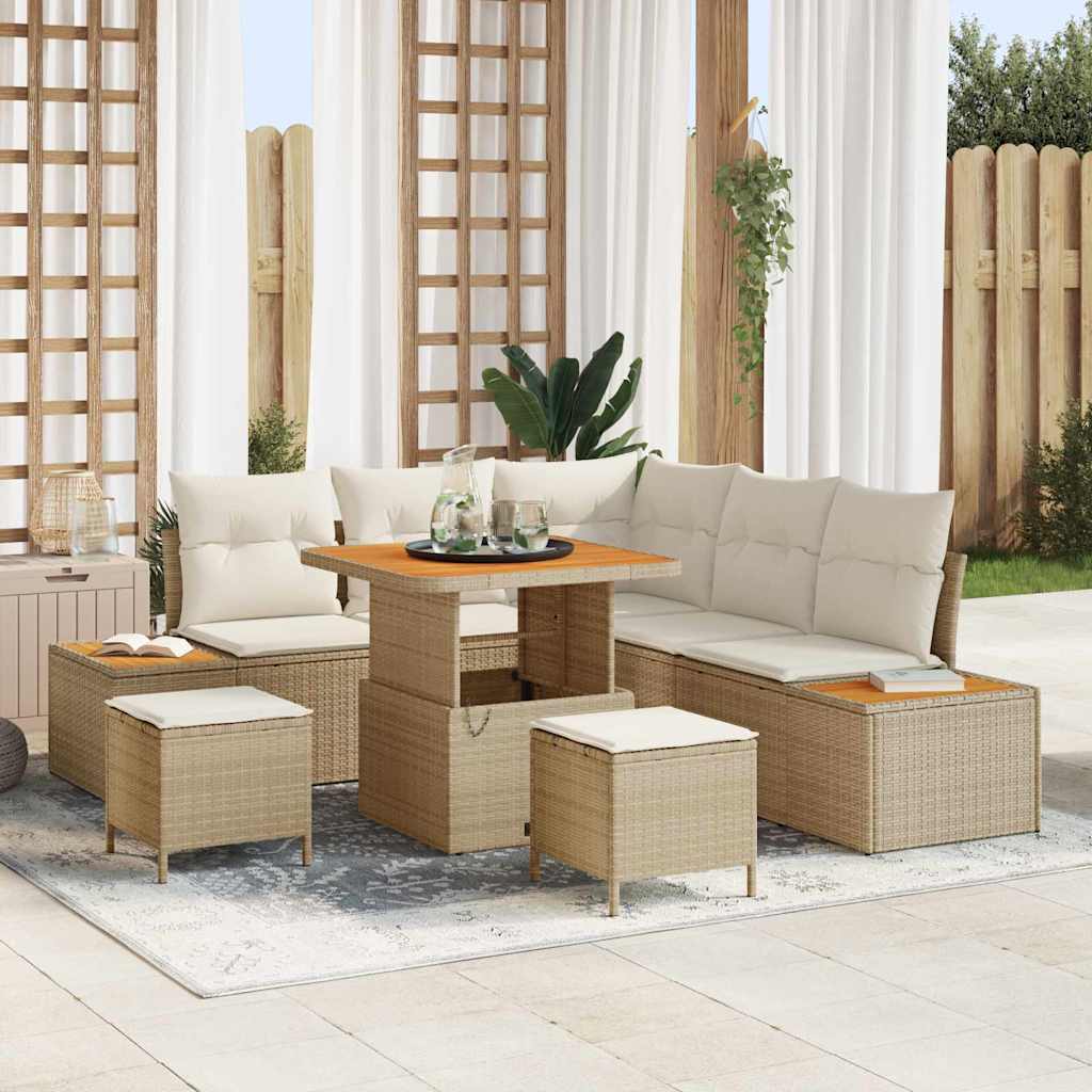 Tuin Sofa Set Met Kussen 8 Pcs Poly Riet