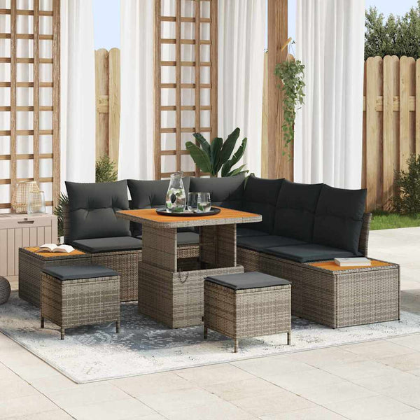 Tuin Sofa Set Met Kussen 8 Pcs Poly Riet