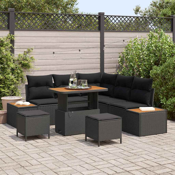Tuin Sofa Set Met Kussen 8 Pcs Poly Riet
