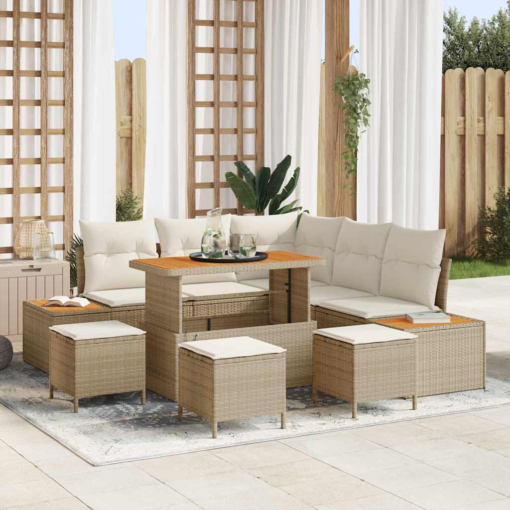 Tuin Sofa Set Met Kussen 8 Pcs Poly Riet