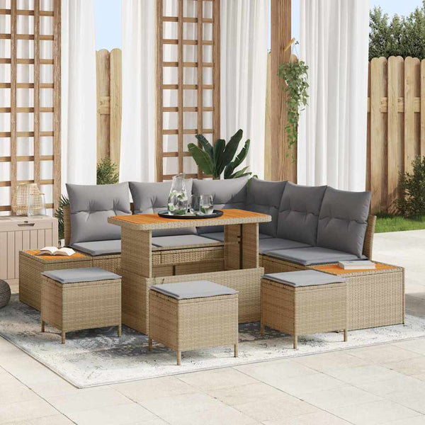 Tuin Sofa Set Met Kussen 8 Pcs Poly Riet