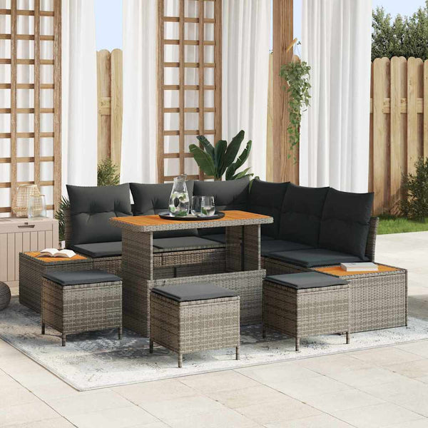 Tuin Sofa Set Met Kussen 8 Pcs Poly Riet