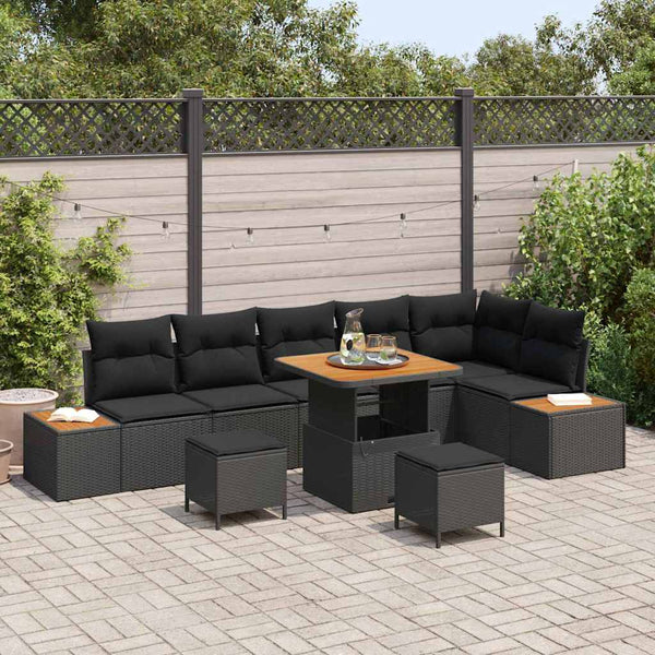 Tuin Sofa Set Met Kussen 9 Pcs Poly Riet