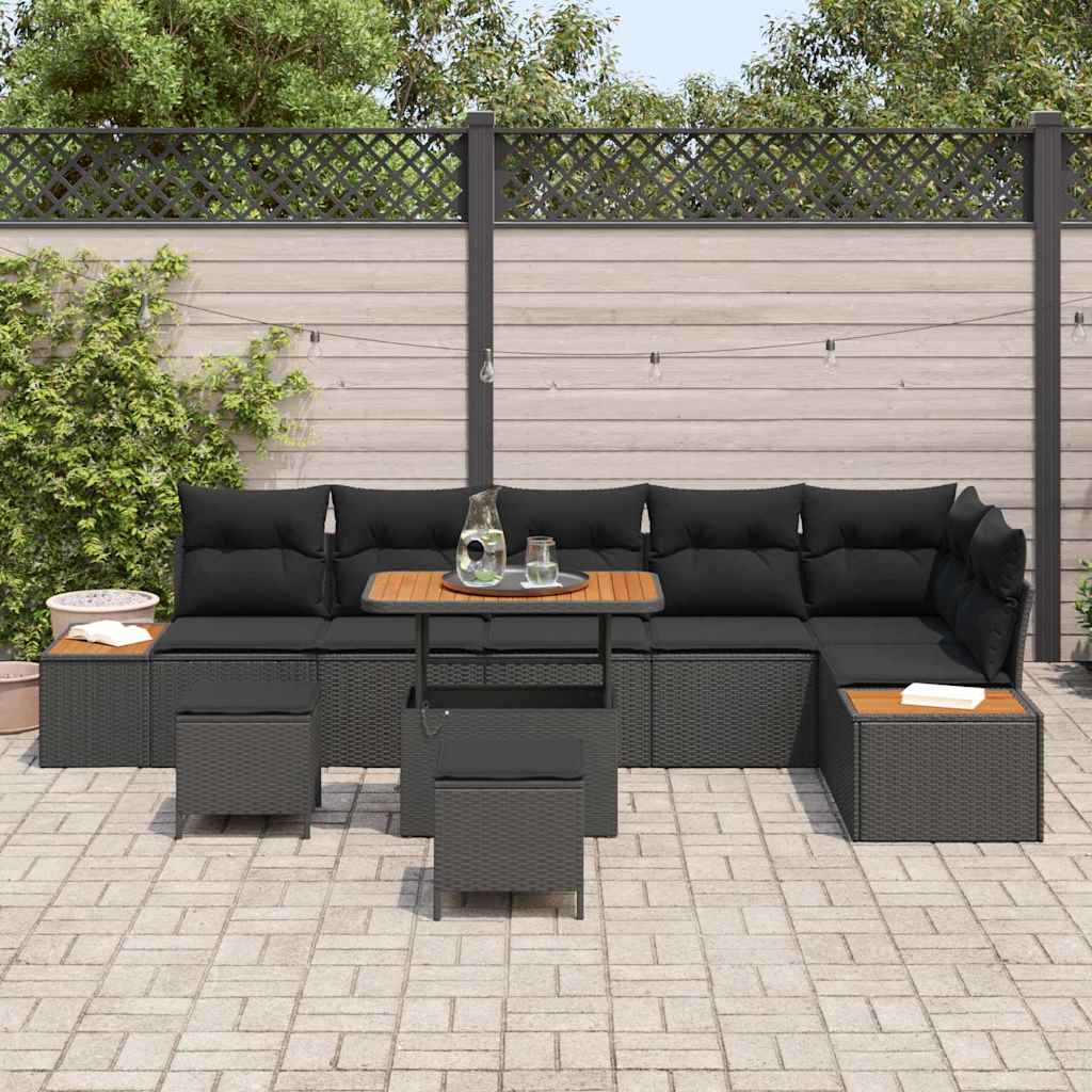 Tuin Sofa Set Met Kussen 9 Pcs Poly Riet