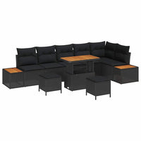 Tuin Sofa Set Met Kussen 9 Pcs Poly Riet
