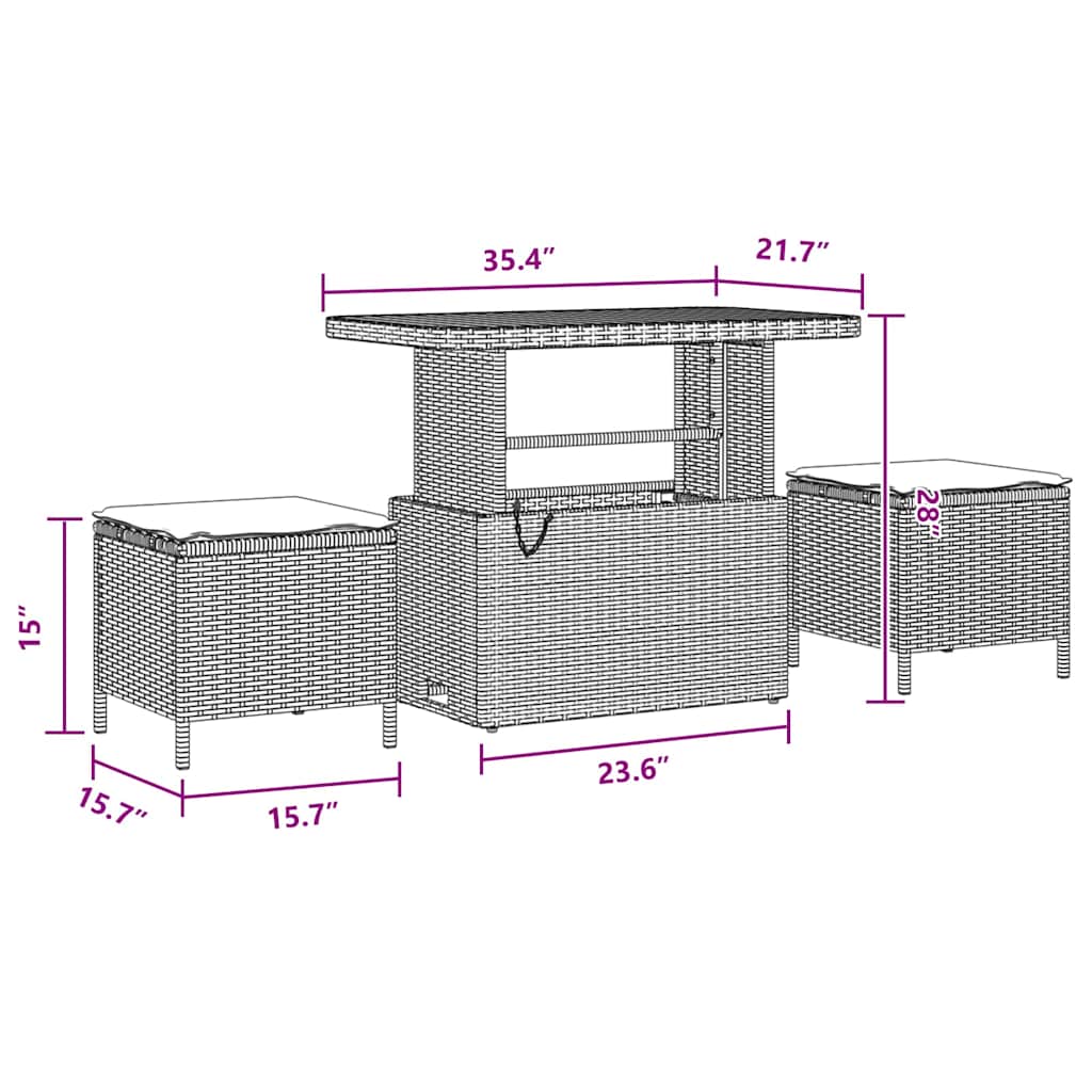 Tuin Sofa Set Met Kussen 9 Pcs Poly Riet