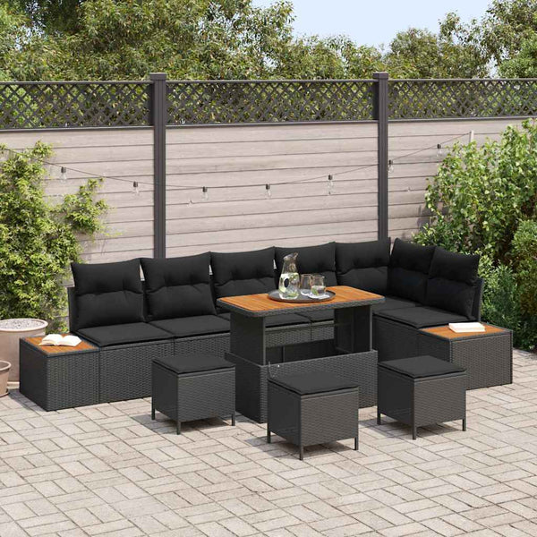 Tuin Sofa Set Met Kussen 9 Pcs Poly Riet