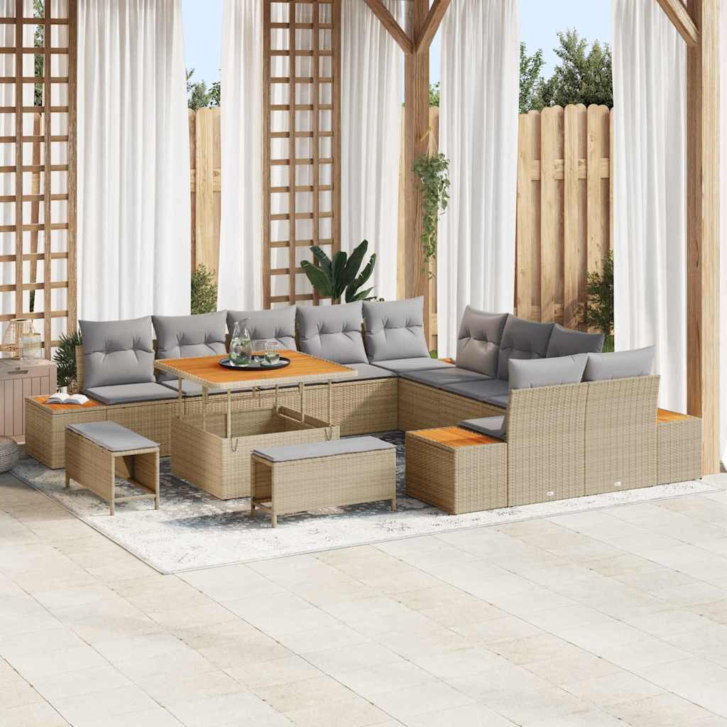 Tuin Sofa Set Met Kussen 13 Pcs Poly Riet